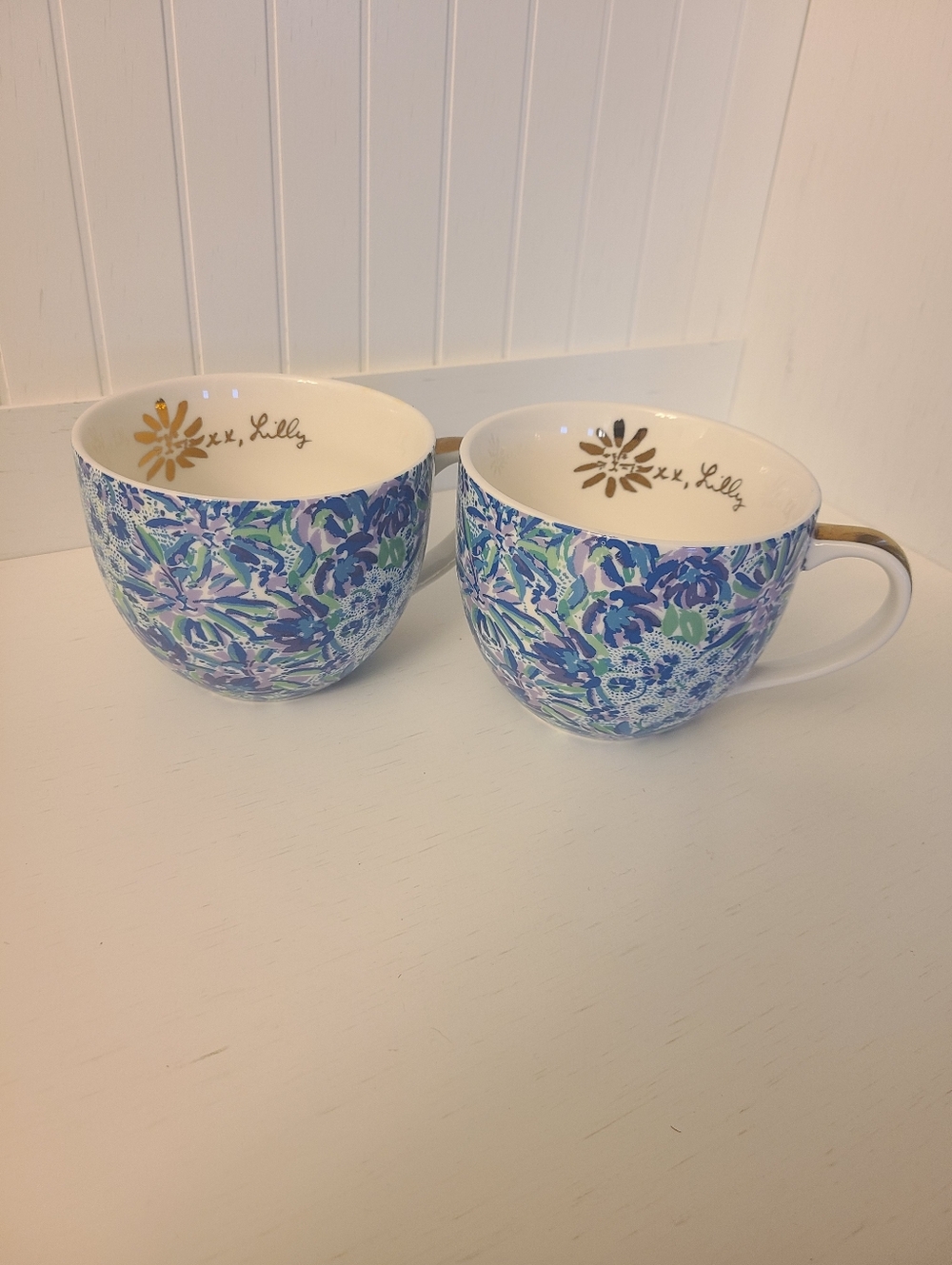 Set of Lilly Pulitzer Flowered Mugs
